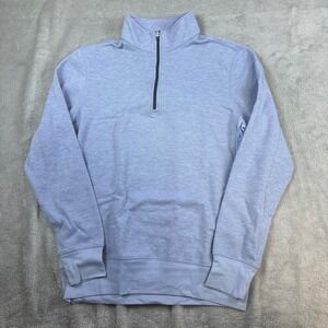 Dunning Sweater Mens S 1/4 Zip Pullover Golf Performance Heathered Blue Stretch